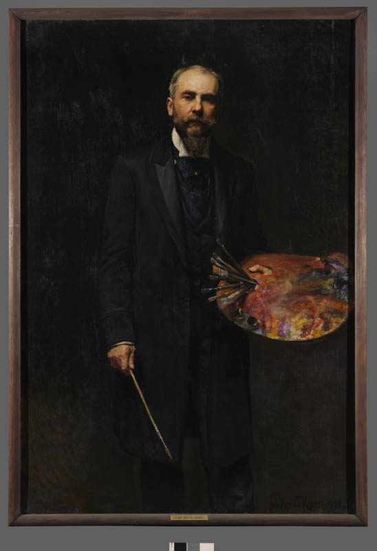 Autoportret z paletą by Józef Męcina-Krzesz