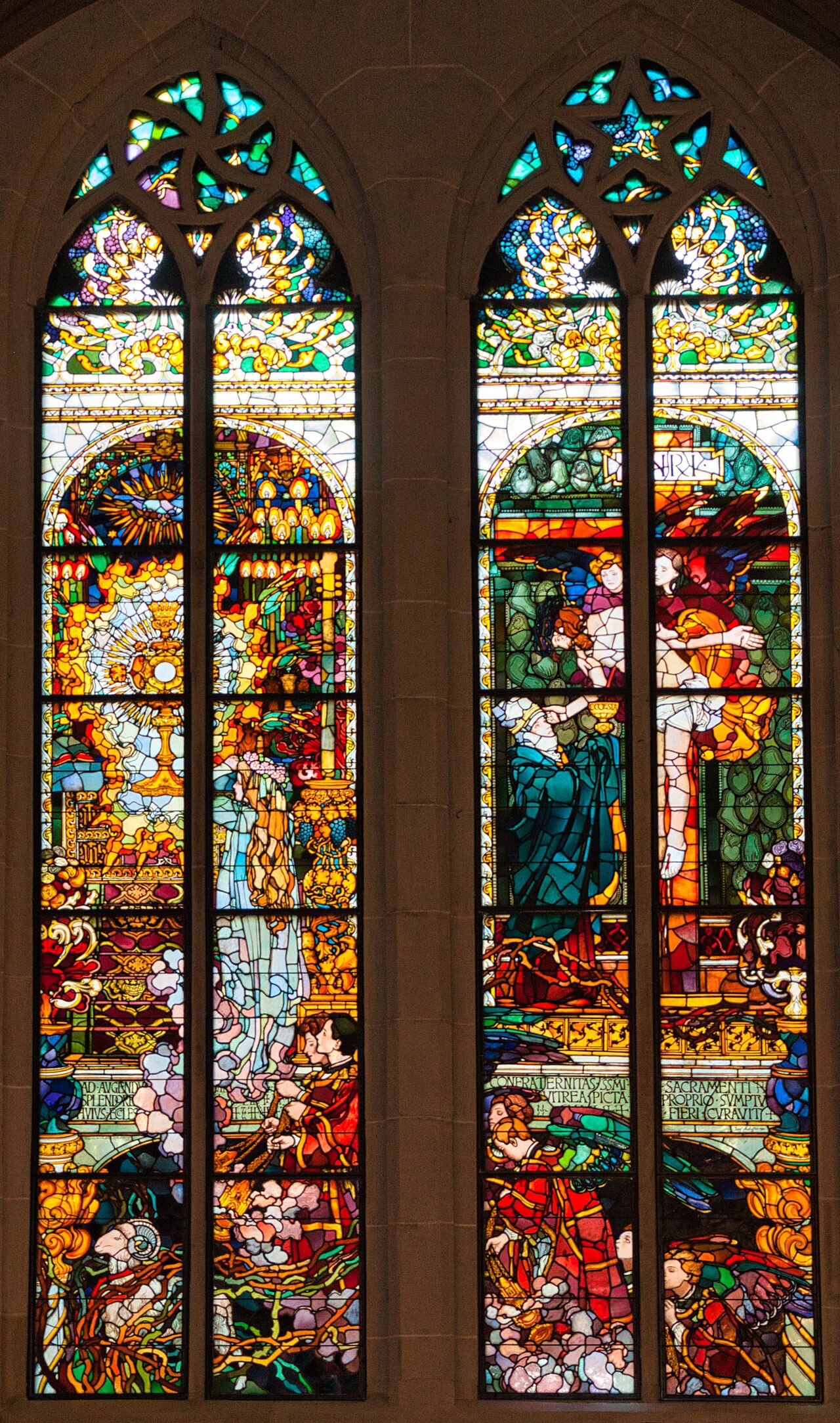 Józef Mehoffer's stained glass windows of the Eucharist by Józef Mehoffer