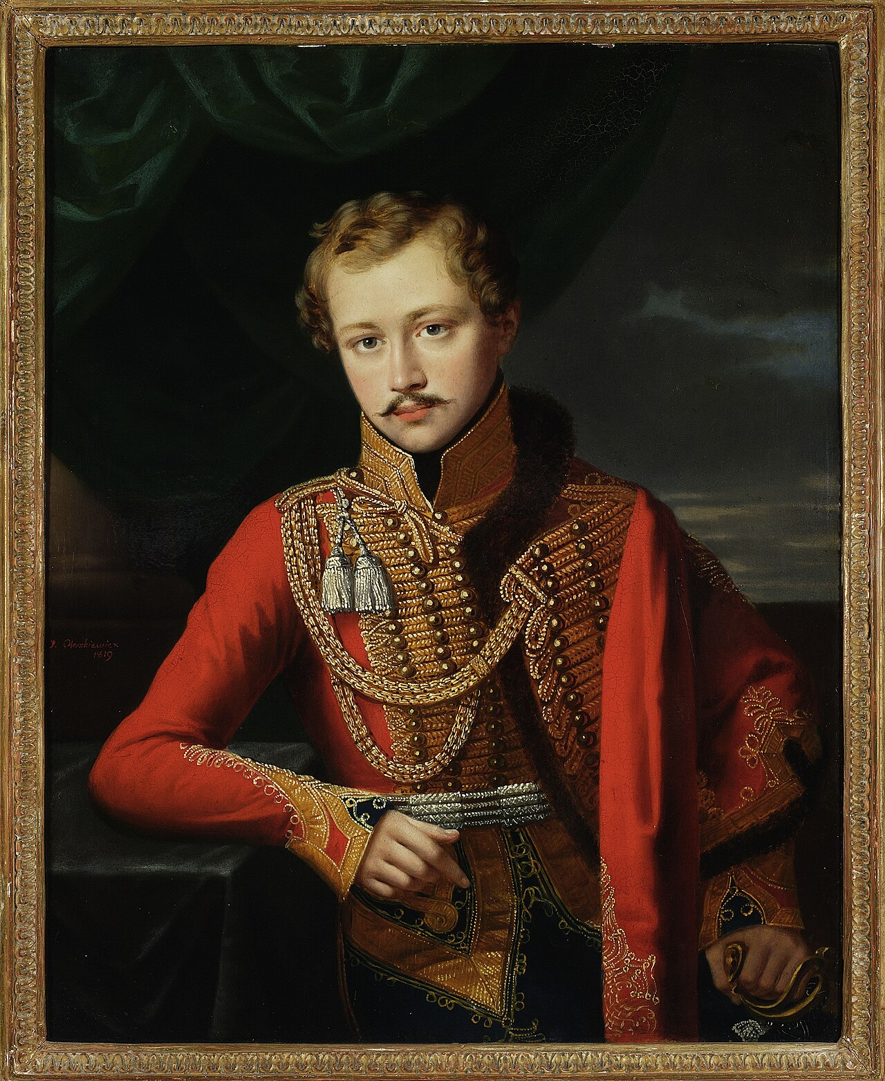 Portrait of Władysław Branicki (Portrait of an officer). by Józef Oleszkiewicz