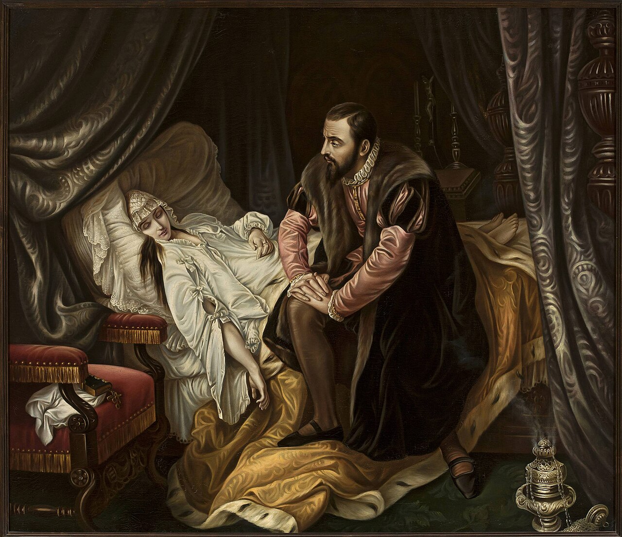 La Mort de Barbara Radziwiłł by Józef Simmler by Józef Simmler