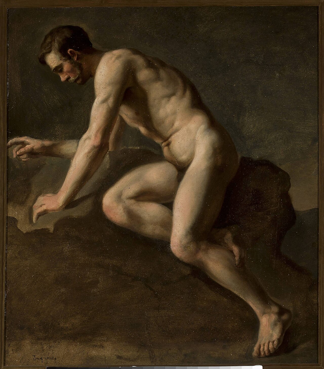 Study of a male nude. by Józef Simmler