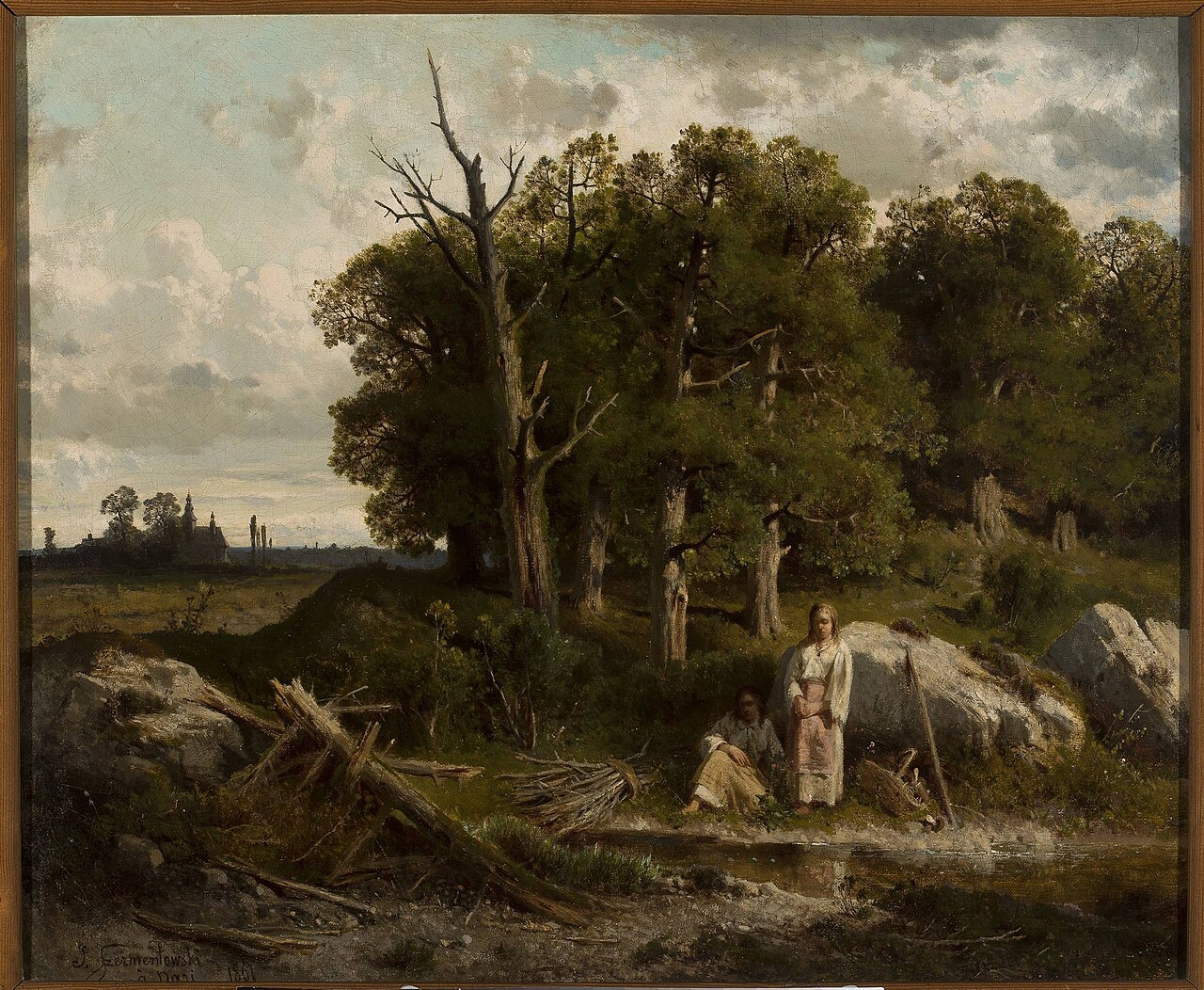 Oak forest. by Józef Szermentowski
