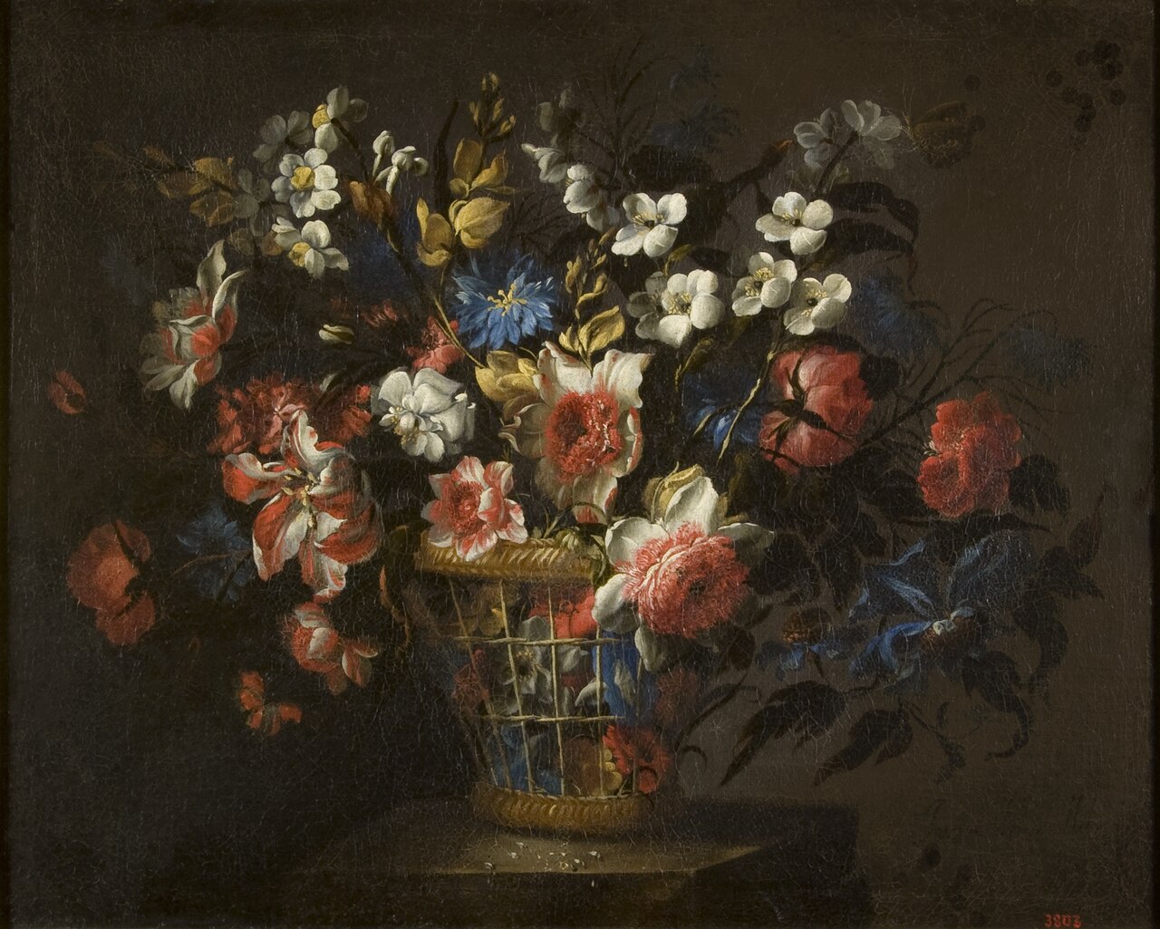 Basket with flowers by Juan de Arellano
