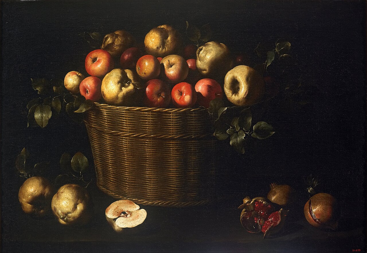 Basket with Apples, Quinces and Pomegranates by Juan de Zurbarán