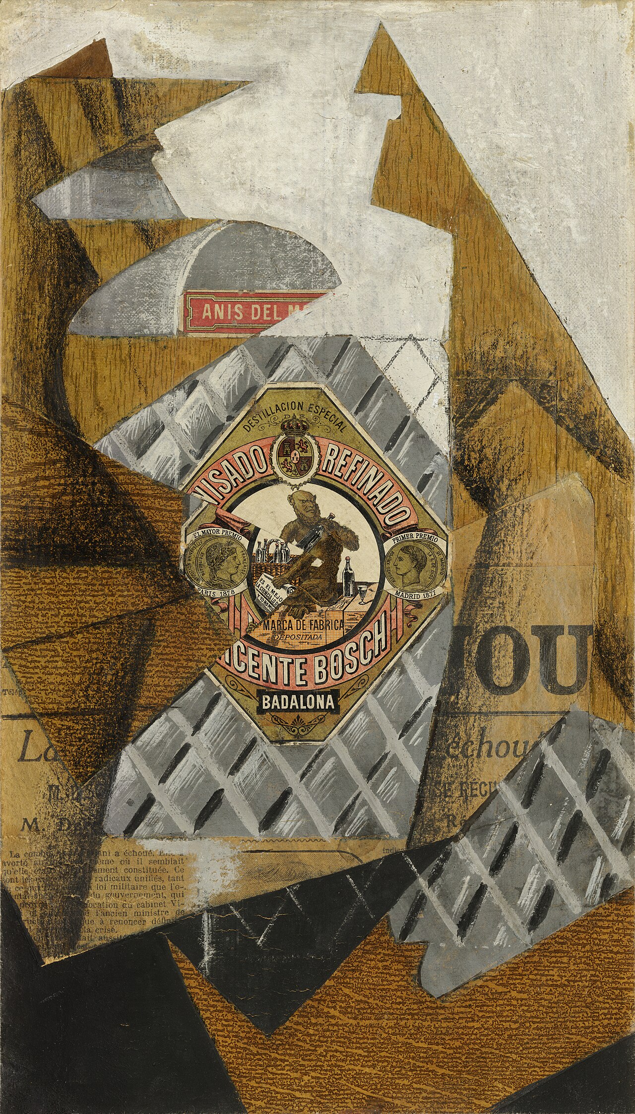 The Bottle of Anís del Mono by Juan Gris