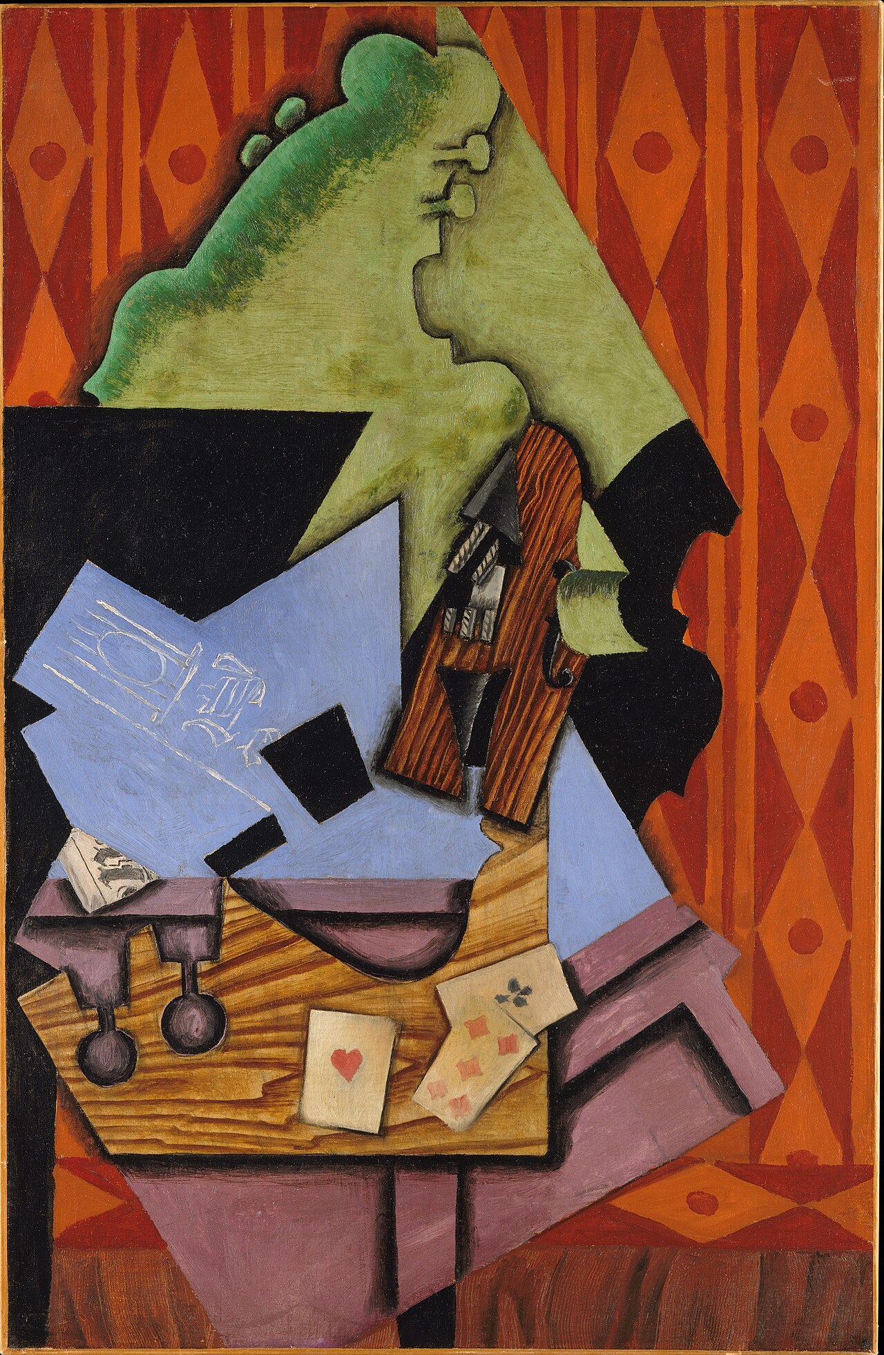 Violin and Playing Cards on a Table by Juan Gris