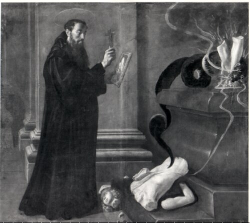 St. Benedict Destroying Idols by Juan Rizi