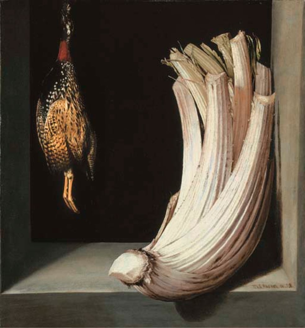 Still life with a cardoon and francolin by Juan Sánchez Cotán