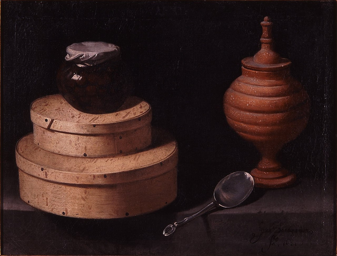 Boxes and glass with sweets by Juan van der Hamen