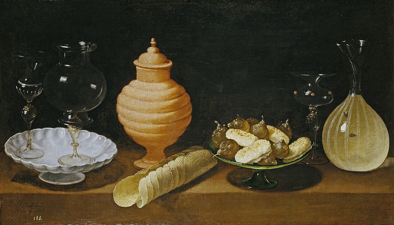 Still-Life of Glass, Pottery, and Sweets by Juan van der Hamen