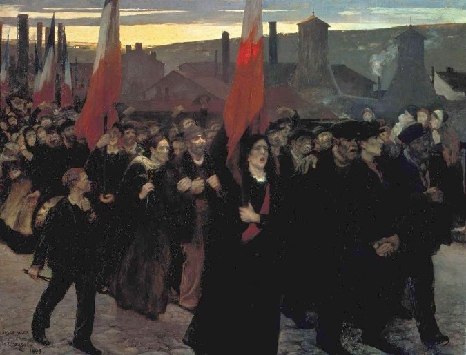 Workers on strike at Le Creusot by Jules Adler