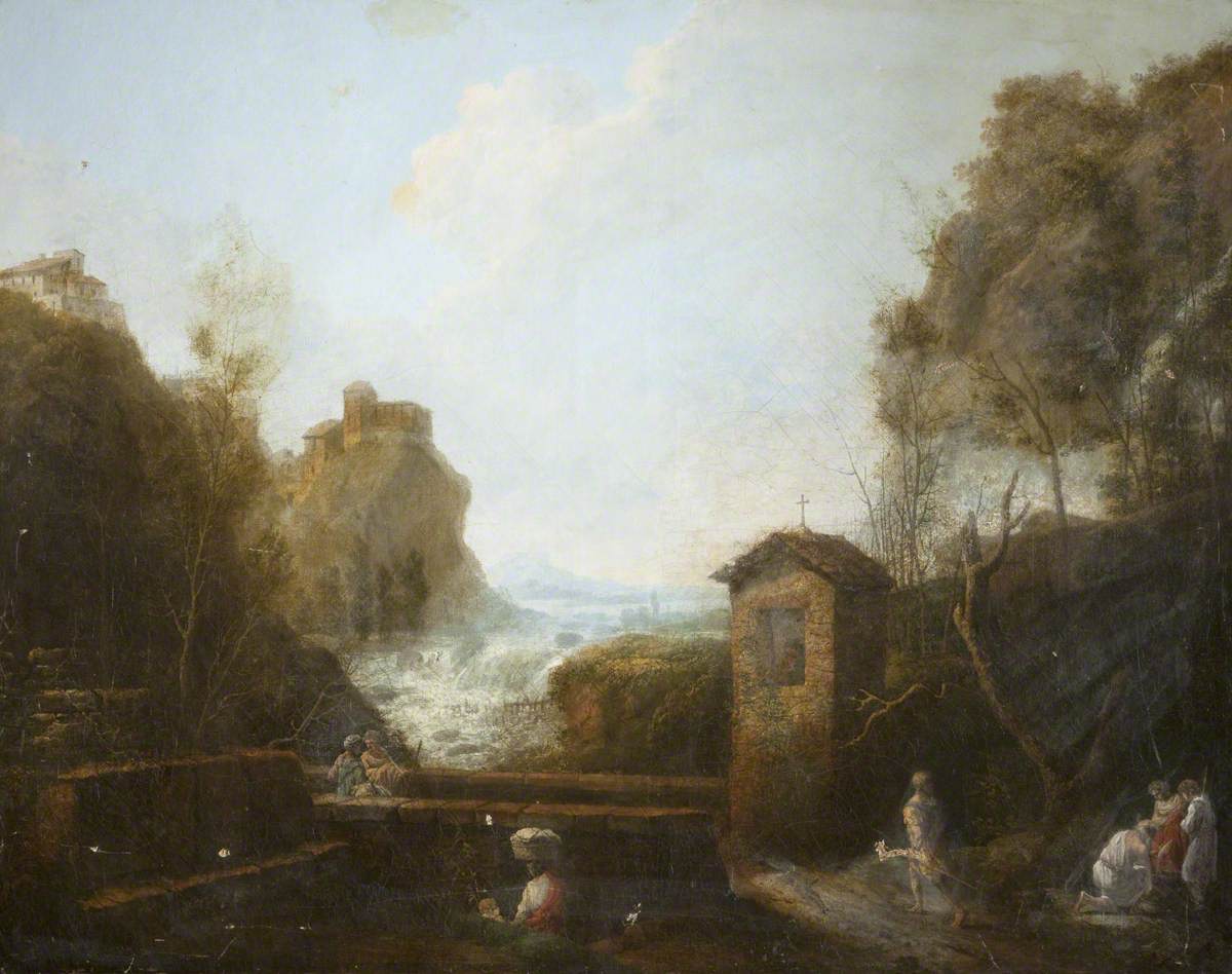 Classical River Landscape by Jules-César-Denis van Loo