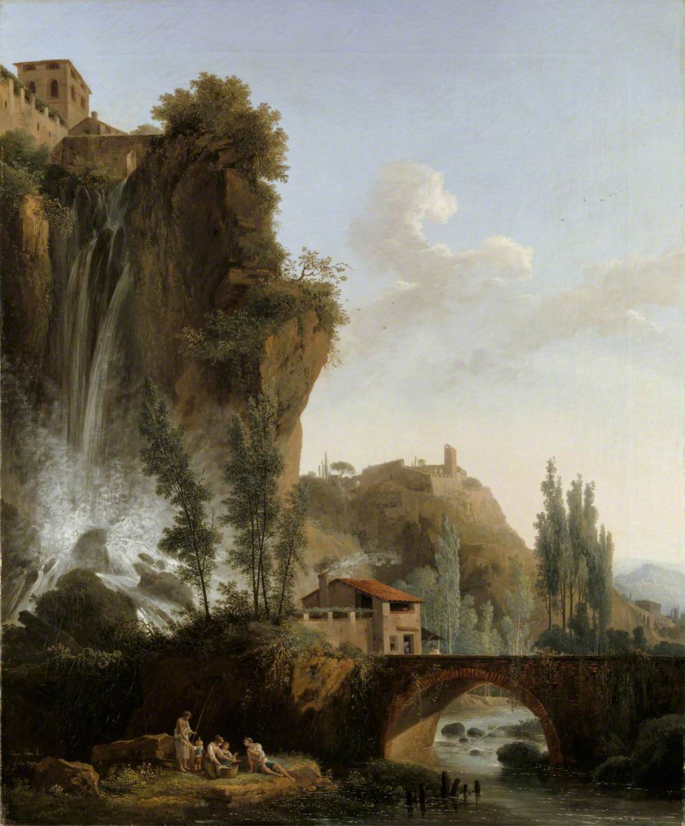 Landscape with Ravine and Bridge by Jules-César-Denis van Loo