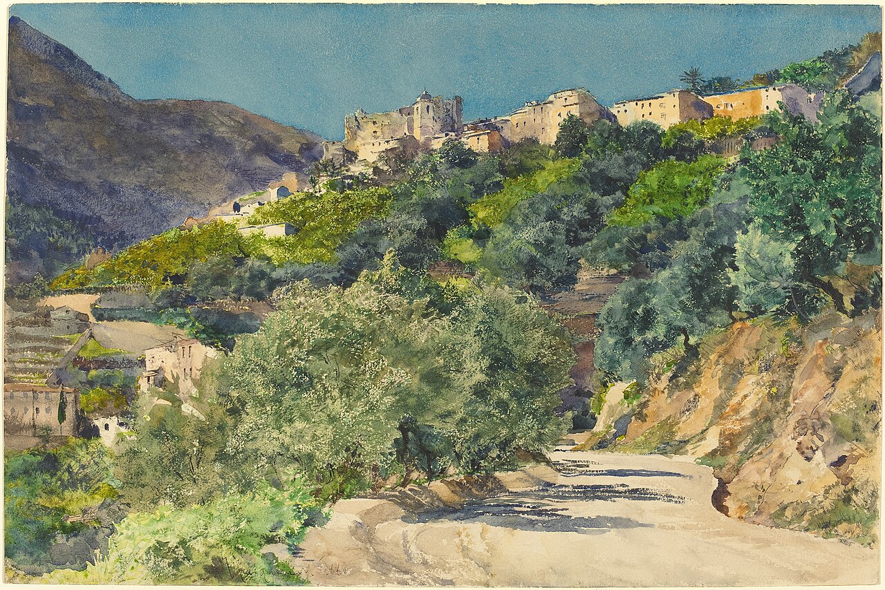 Sun-Drenched Hills near Menton by Jules Jacquemart