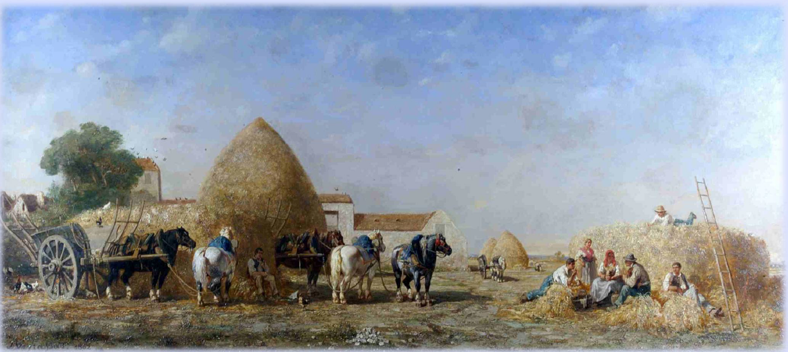 The Harvest Meal by Jules Jacques Veyrassat