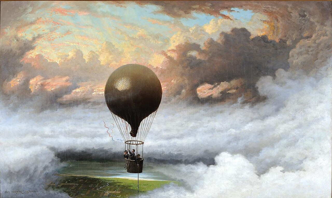 A Balloon in Mid-Air by Jules Tavernier