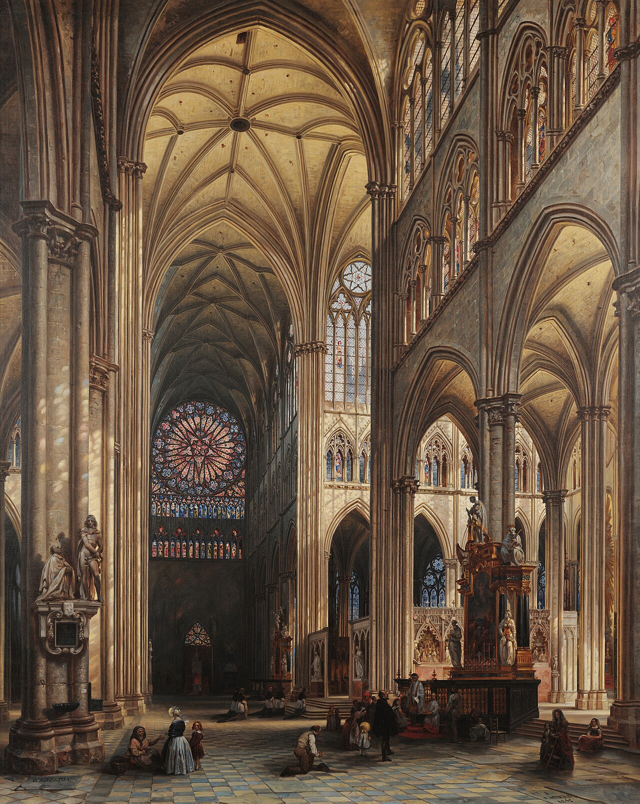Interior of the Cathedral of Amiens by Jules Victor Génisson