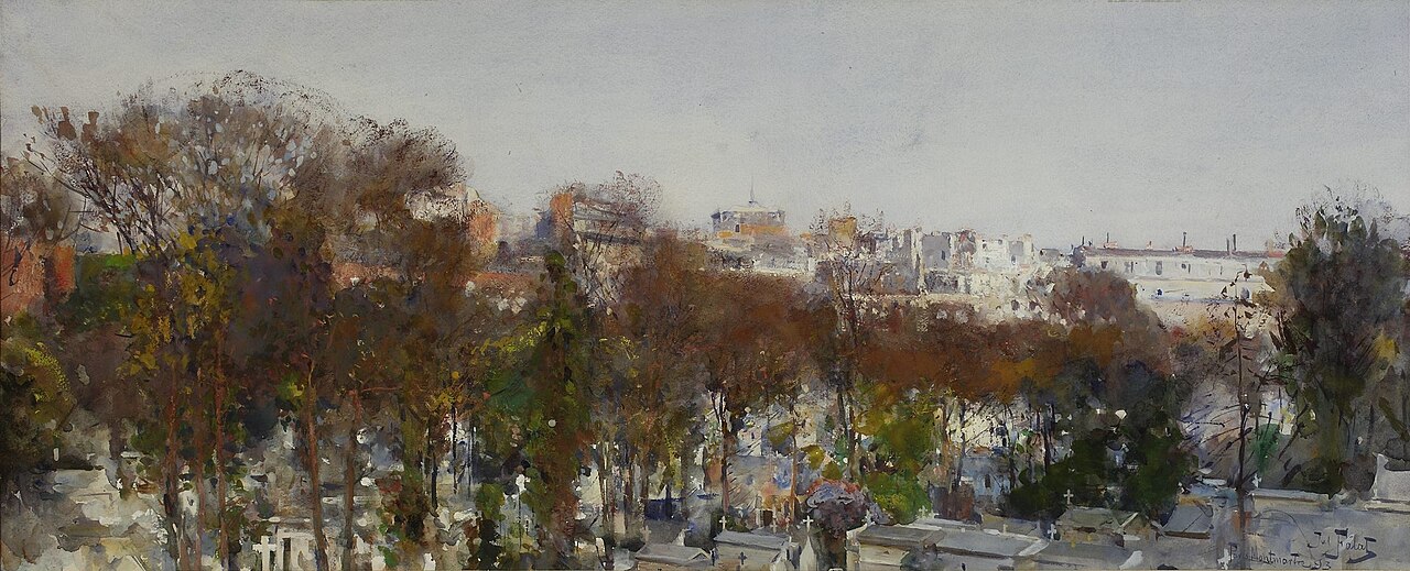 Montmartre Cemetery in Paris by Julian Fałat
