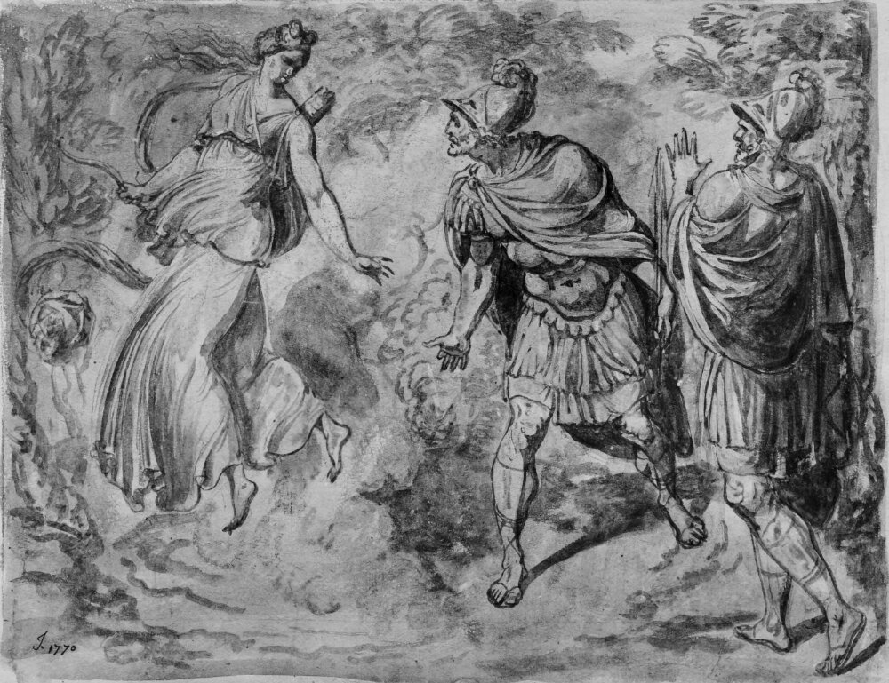Aeneas and Achates Meet Diana by Julien de Parme