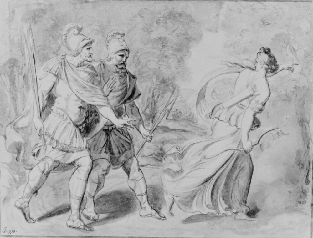 Aeneas och Achates möter Diana by Julien de Parme