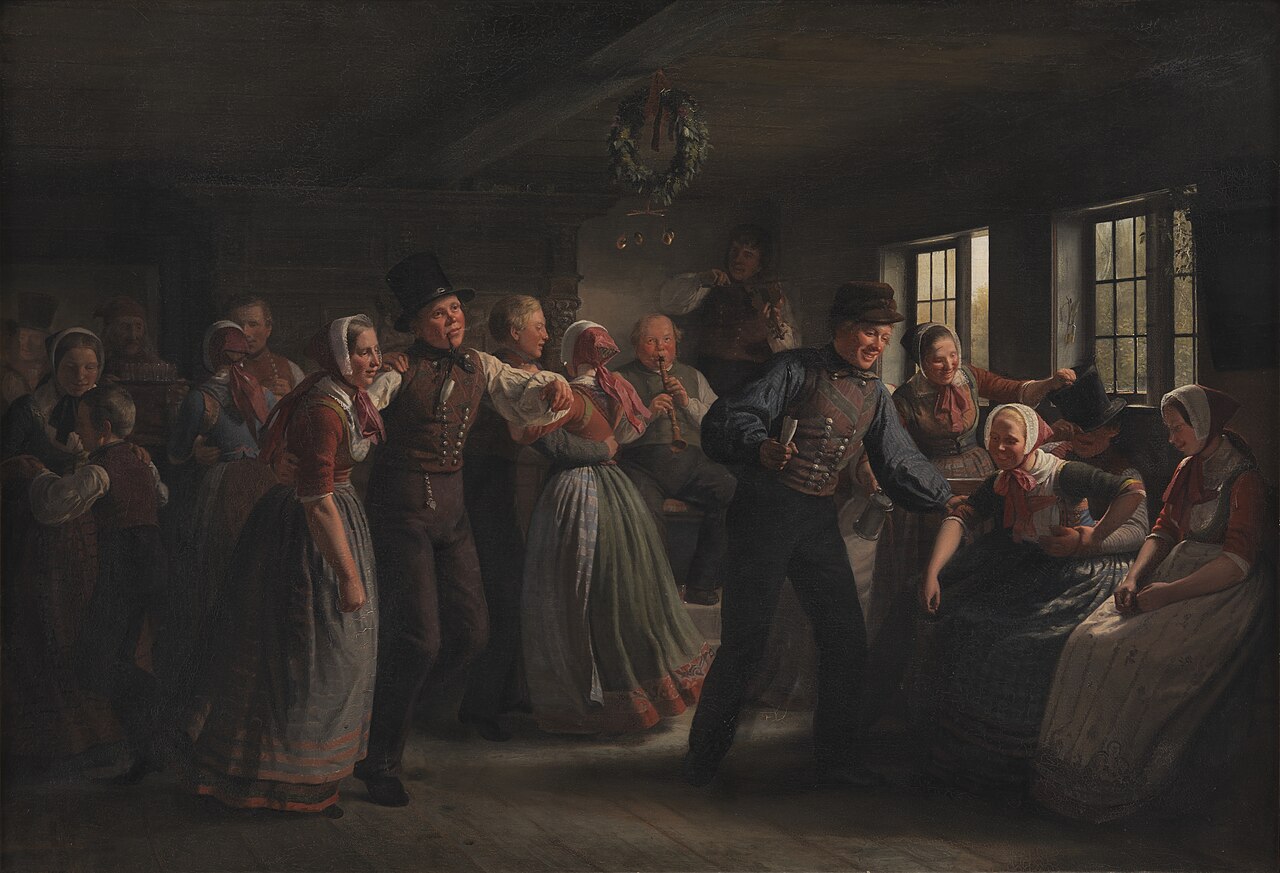 A Country Dance in the Hedebo District, Zealand by Julius Exner