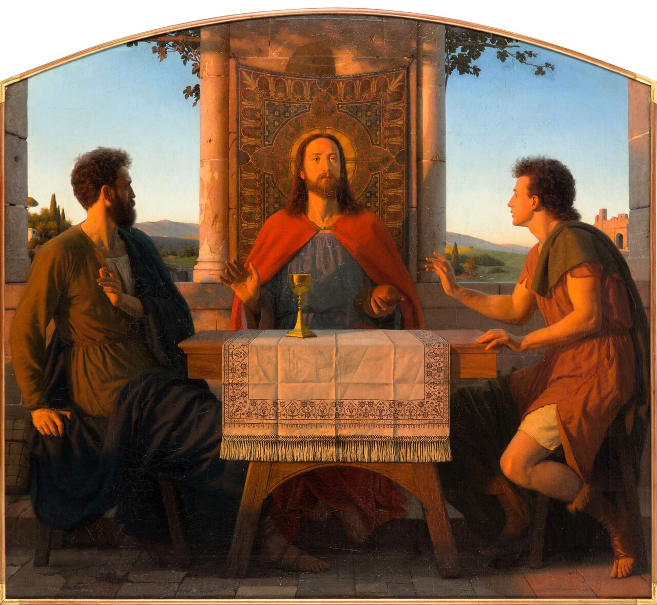 Christ with his desciples in Emaus by Julius Hübner