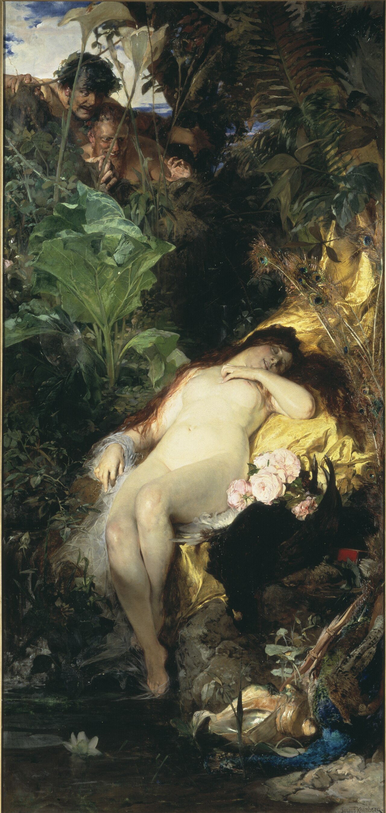 Nymph and Fauns by Julius Kronberg