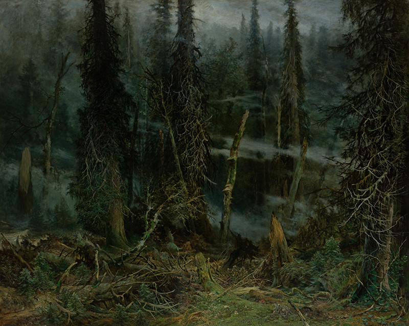 Šumava Virgin Forest in the Storm by Julius Mařák
