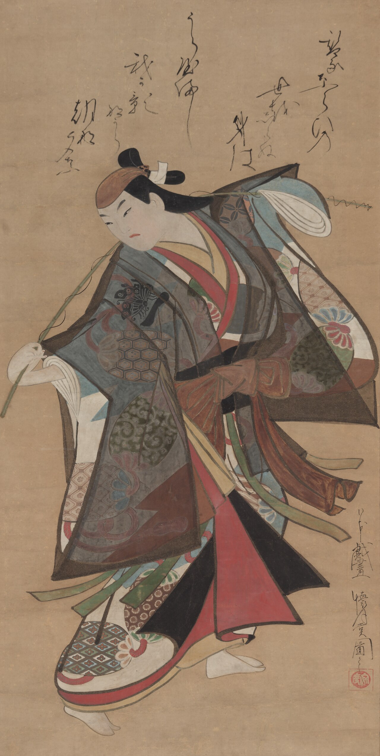 Sanjo Kantaro II in the Role of Urashima Taro by Kaigetsudō Ando