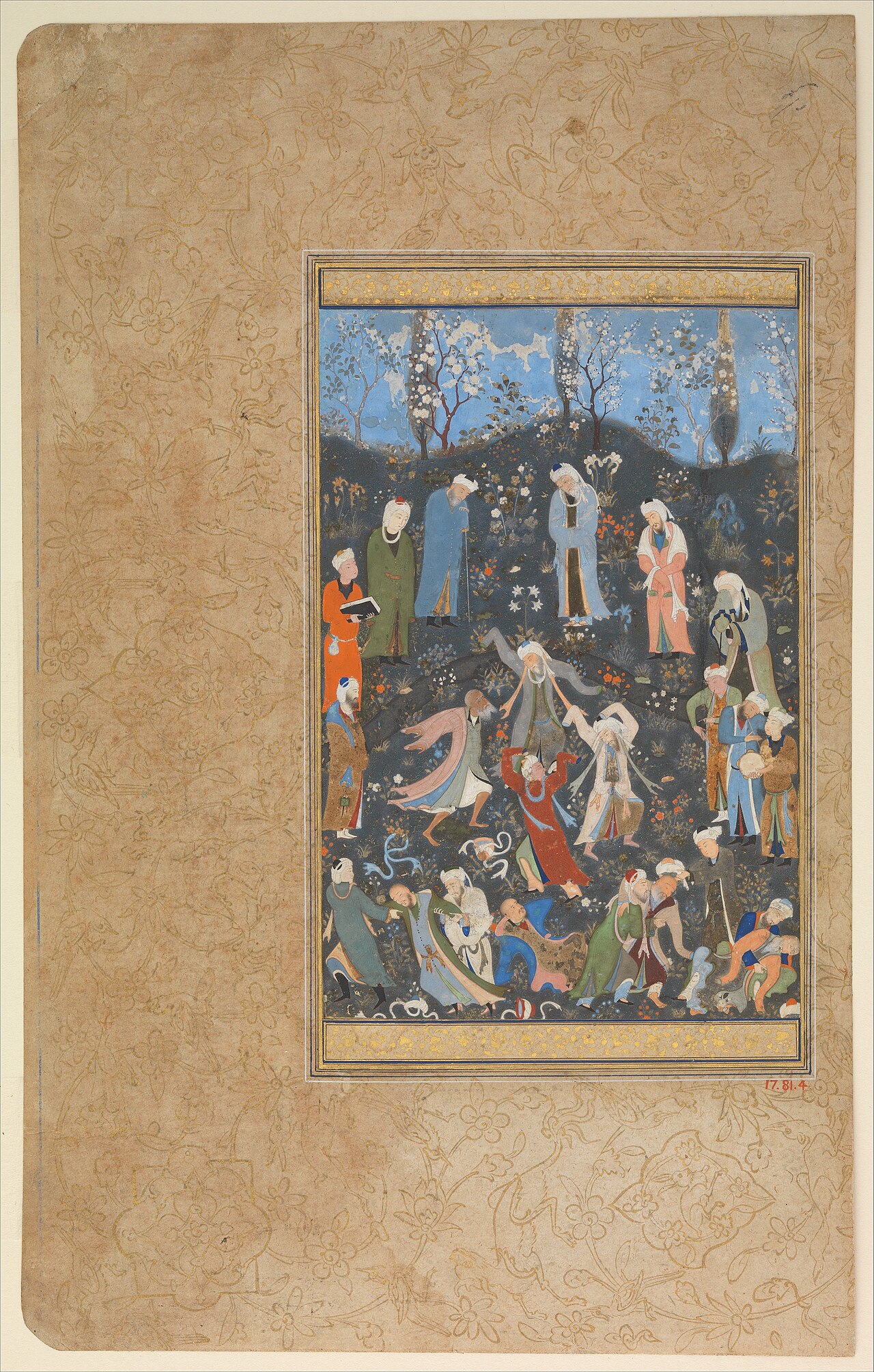 "Dancing Dervishes", Folio from a Divan of Hafiz by Kamāl ud-Dīn Behzād