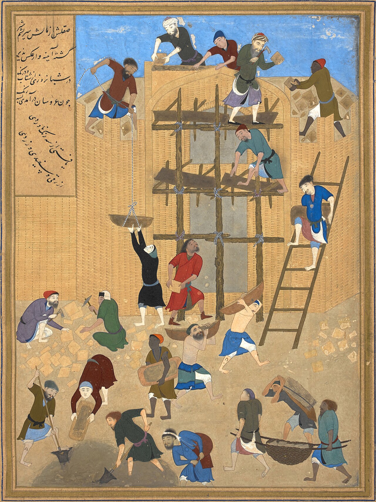 The building of the palace of Khavarnaq by Kamāl ud-Dīn Behzād