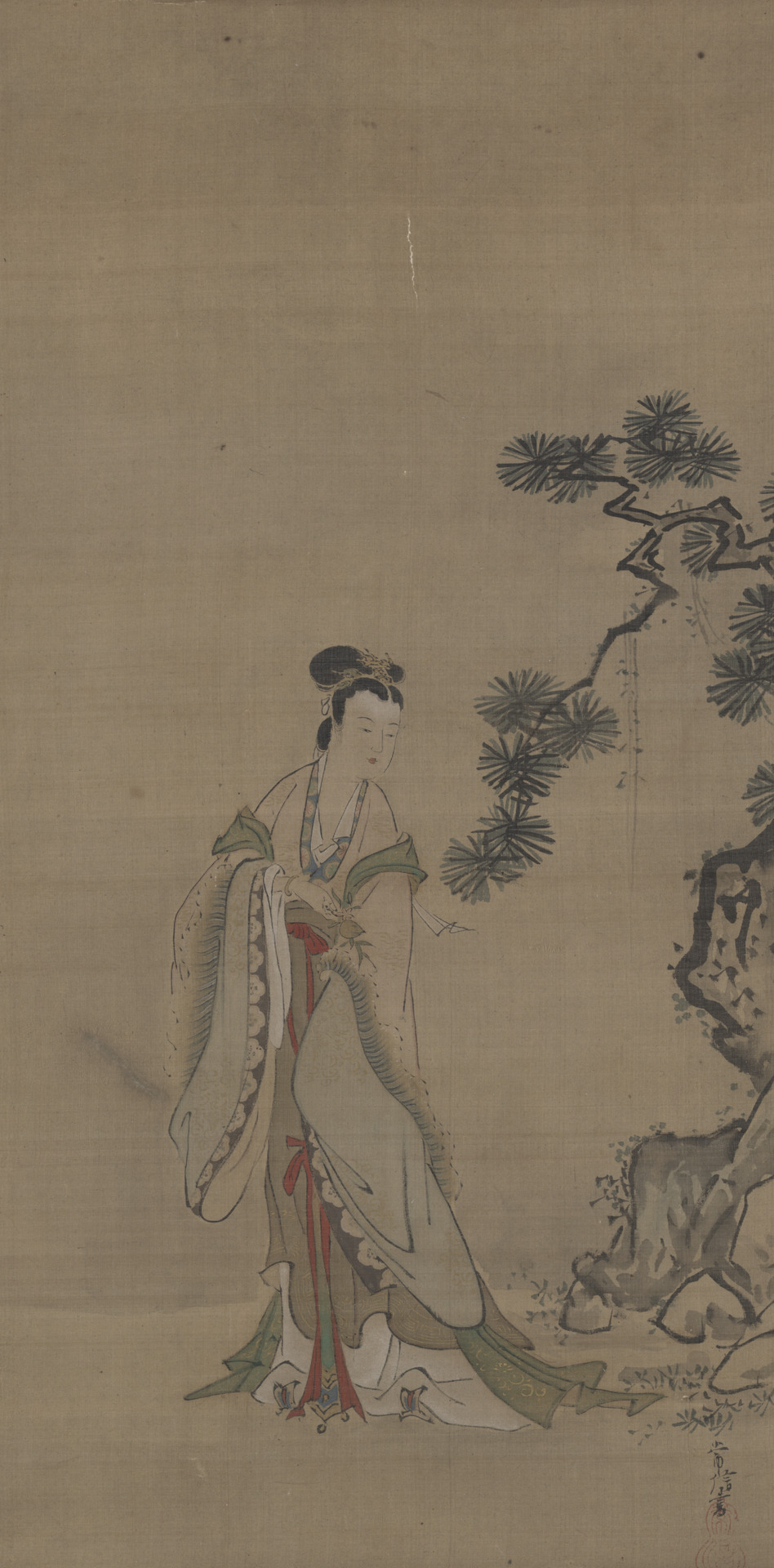 Xiwangmu (Seiobo) and a Pine Tree by Kanō Tsunenobu