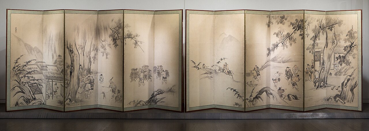 Monkey Trainers and Scenes of Chinese Life by Kanō Yasunobu