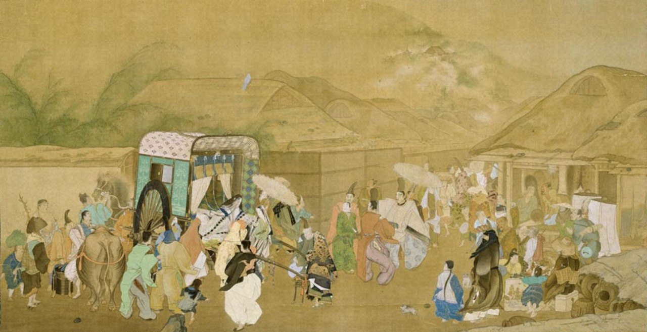 Lady Yuya Going to See Cherry Blossoms (From the Tale of Heike) by Kanzan Shimomura