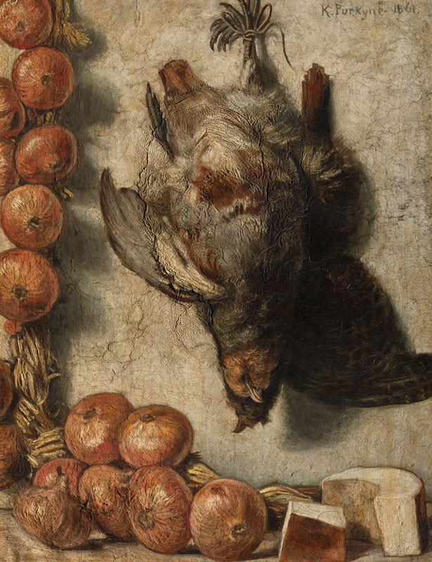 Still-Life with Onions and Partridges by Karel Purkyně
