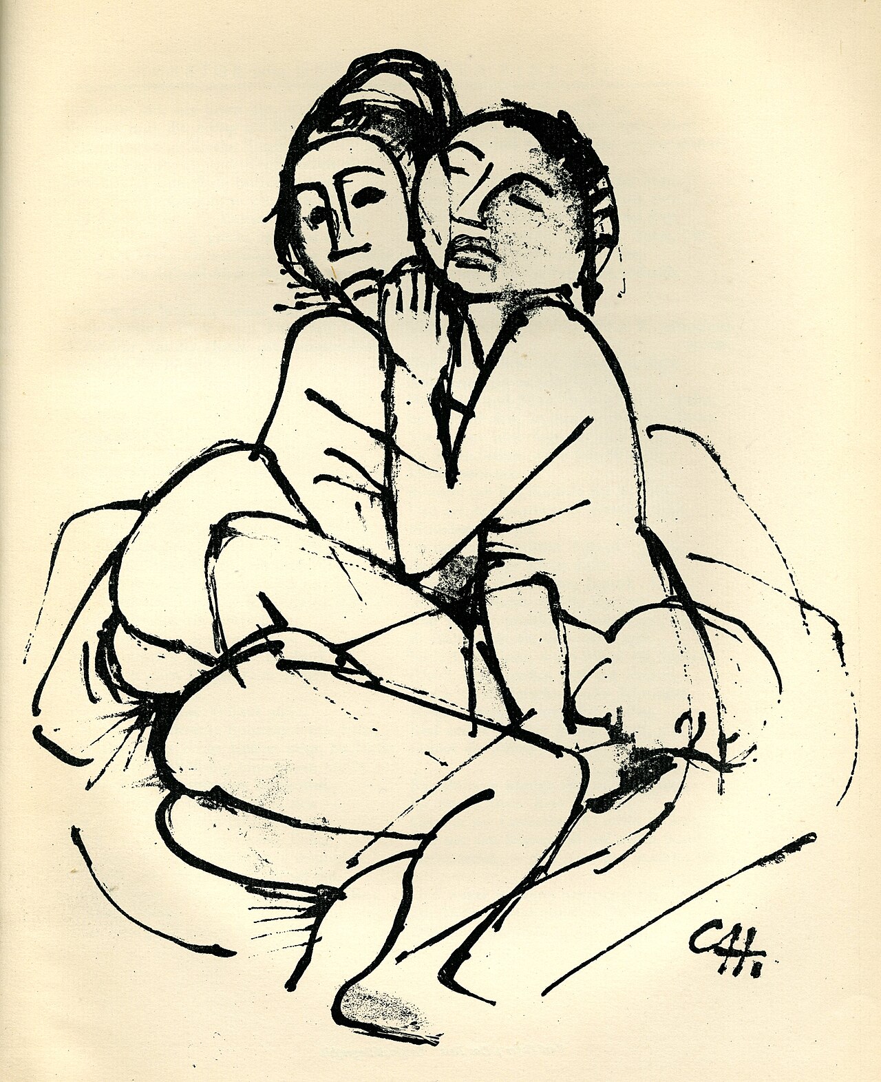 Das Nest (The Nest), from Genius, Zeitschrift für werdende und alte Kunst (Magazine for Emerging and Ancient Art), Year 3, No. 1 by Karl Hofer