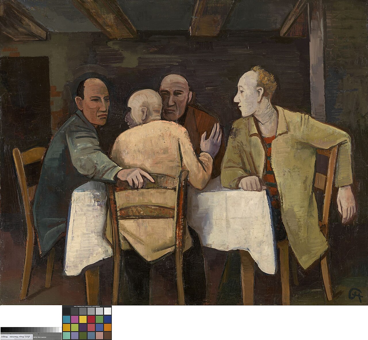Men Sitting at a Table by Karl Hofer