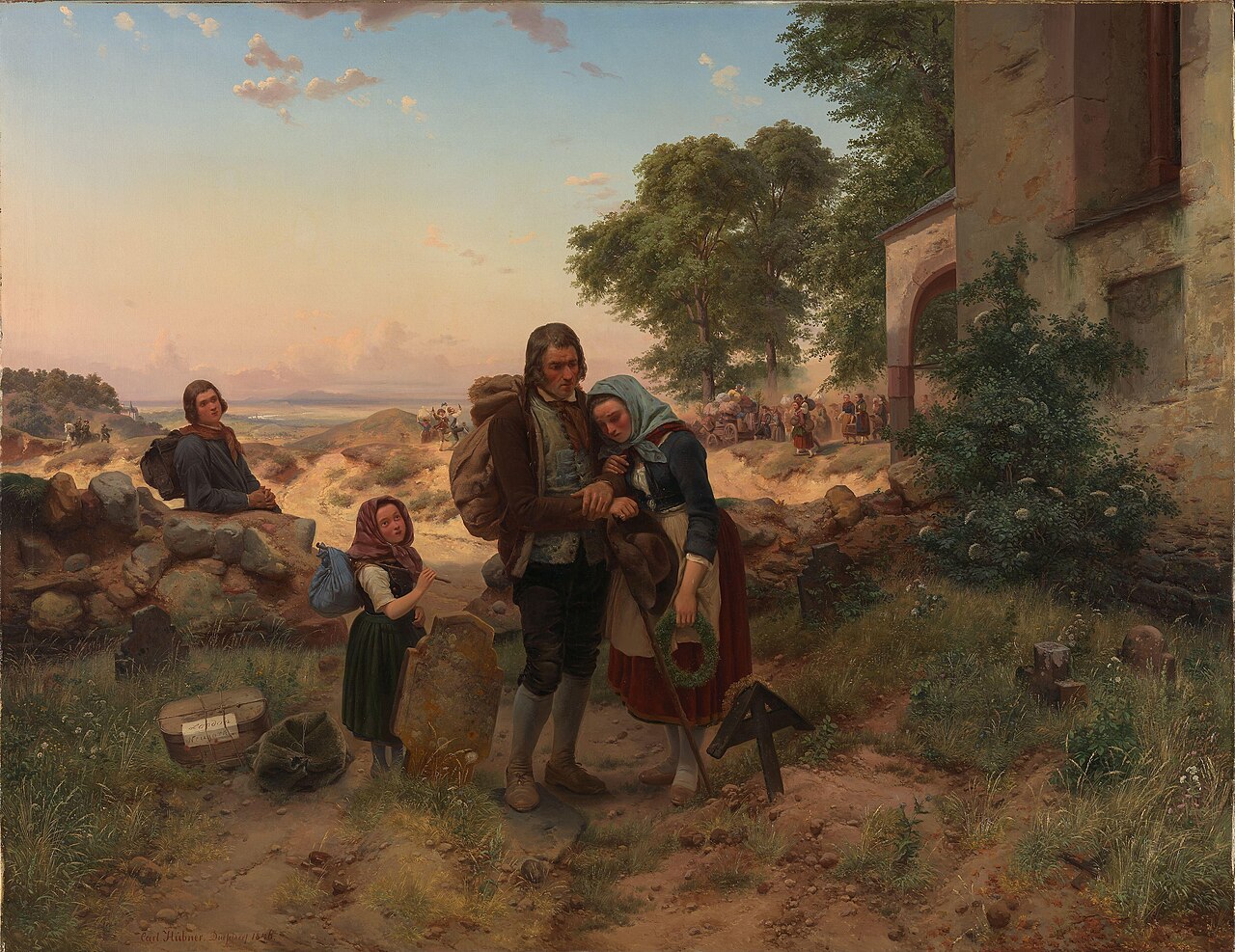 German Emigrants at the Churchyard by Karl Hübner