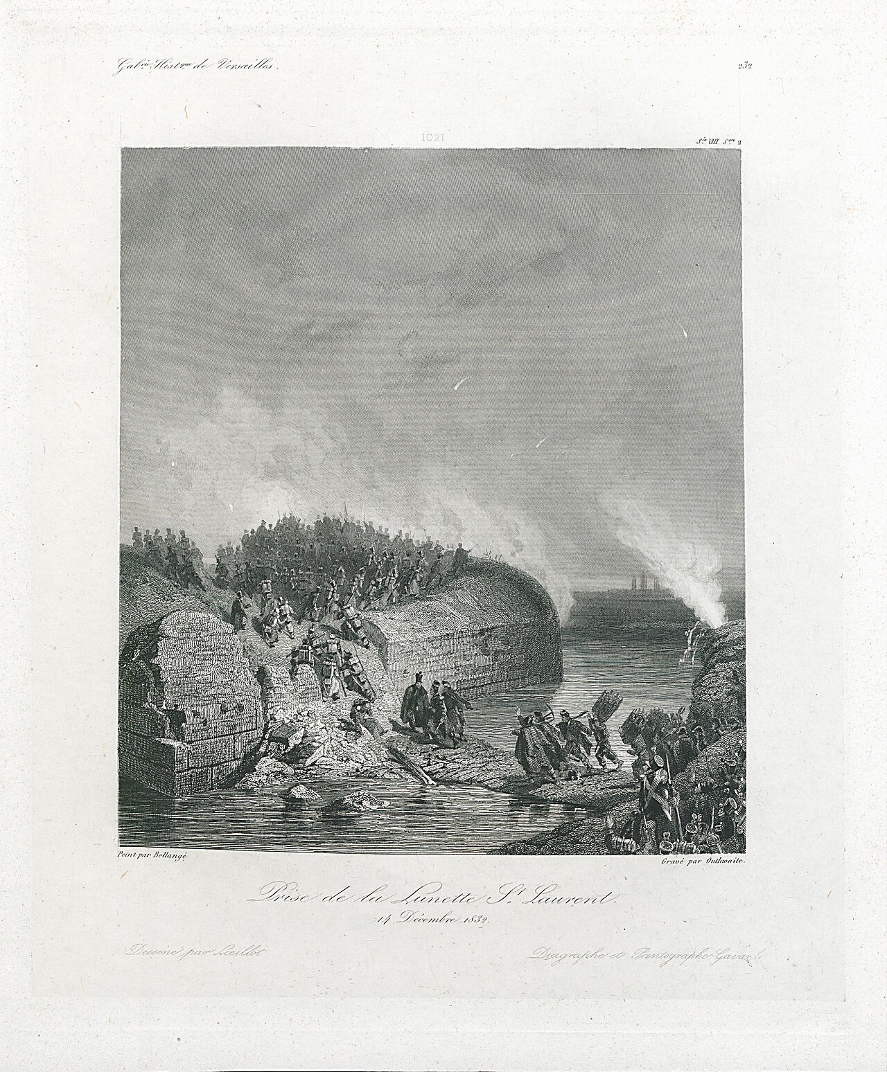 Het innemen van de Lunette St. Laurent, bij het beleg van Antwerpen, 14 december 1832 by Karl Loeillot