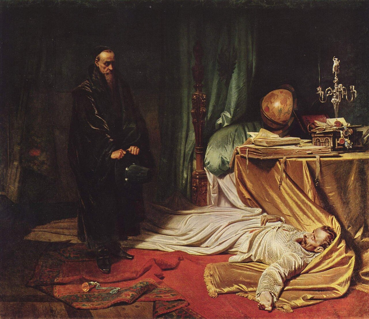 Seni at the dead body of Wallenstein by Karl von Piloty