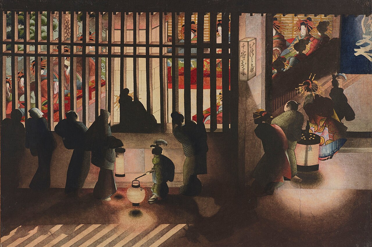 Night Scene in the Yoshiwara by Katsushika Ōi