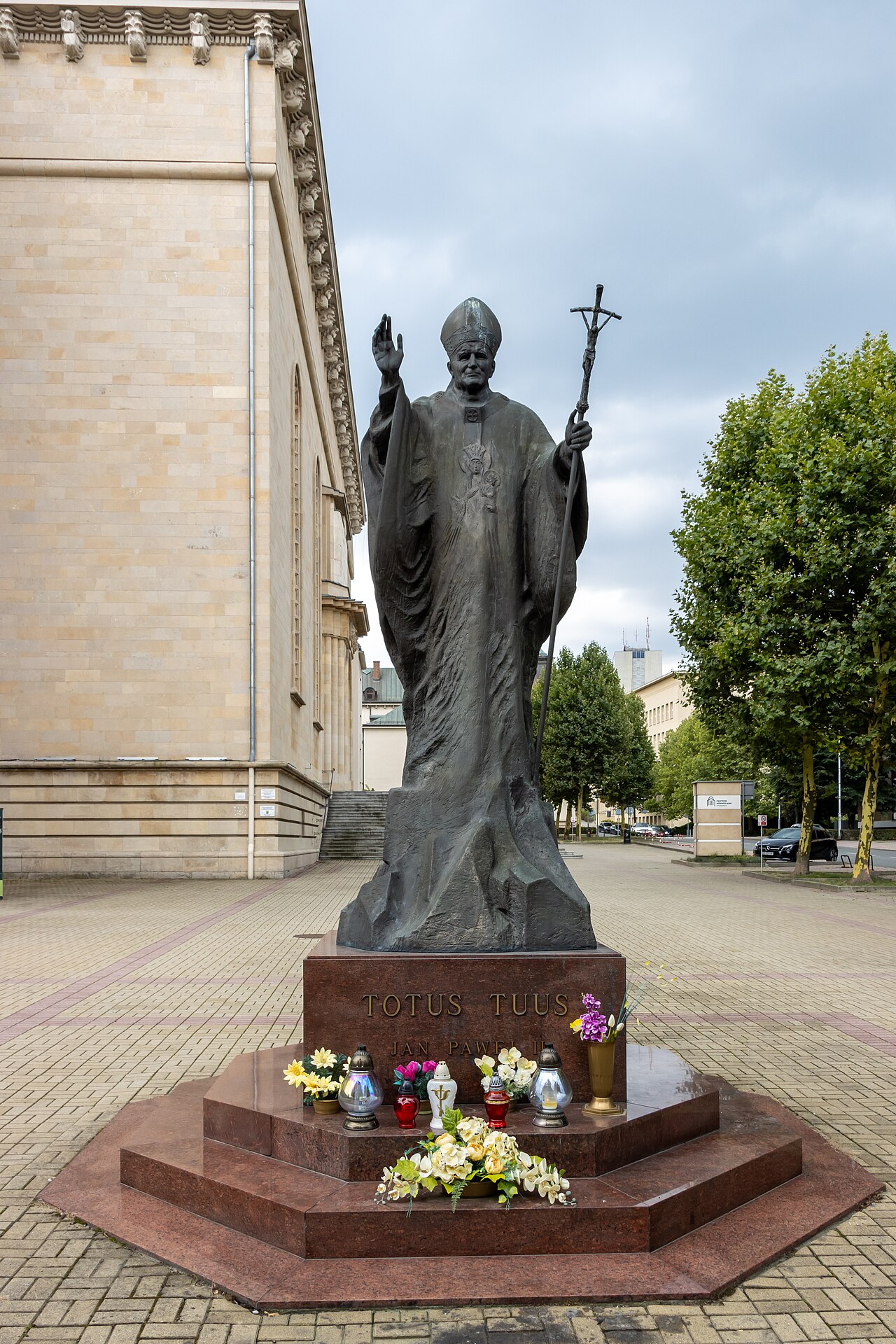 Monument of Saint John Paul II on the Cathedral Square in Katowice by Kazimierz Gustaw Zemła