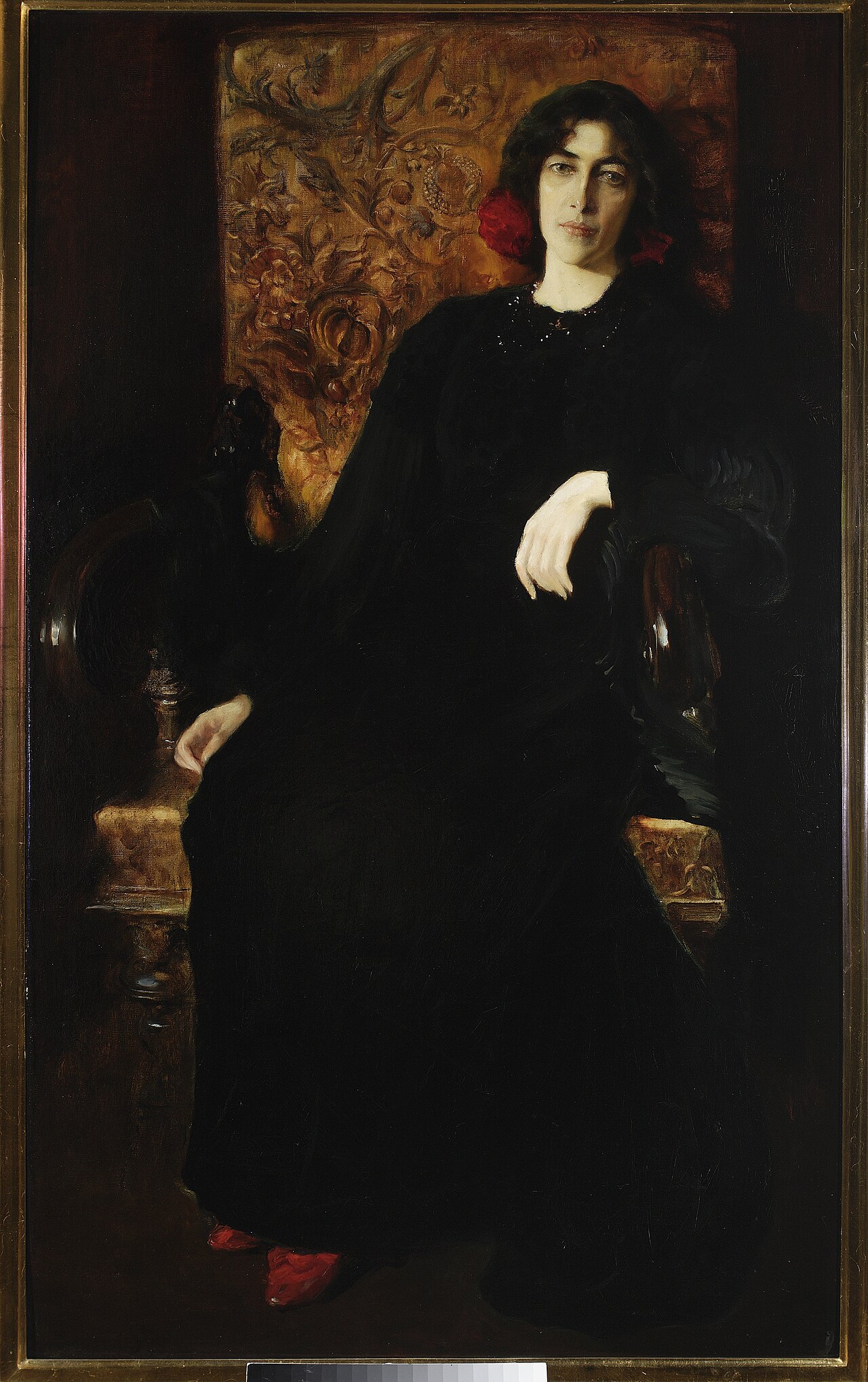 Portrait of artist's wife Julia (Julia Stabrowska née Janiszewska). by Kazimierz Stabrowski