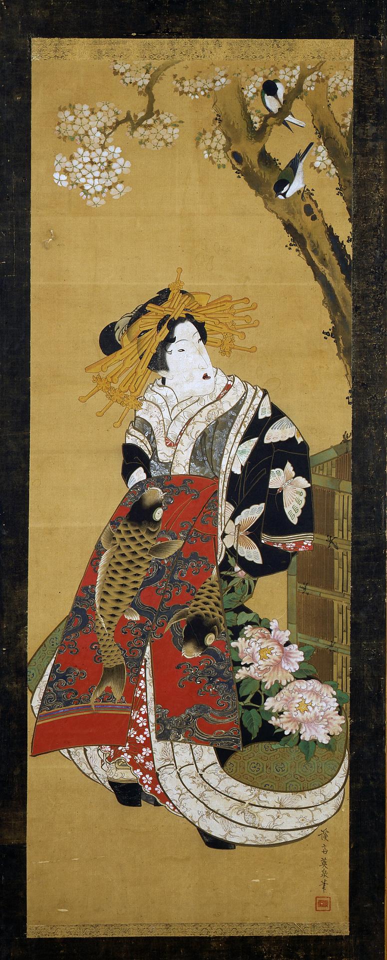 Woman with a Veil by Keisai Eisen