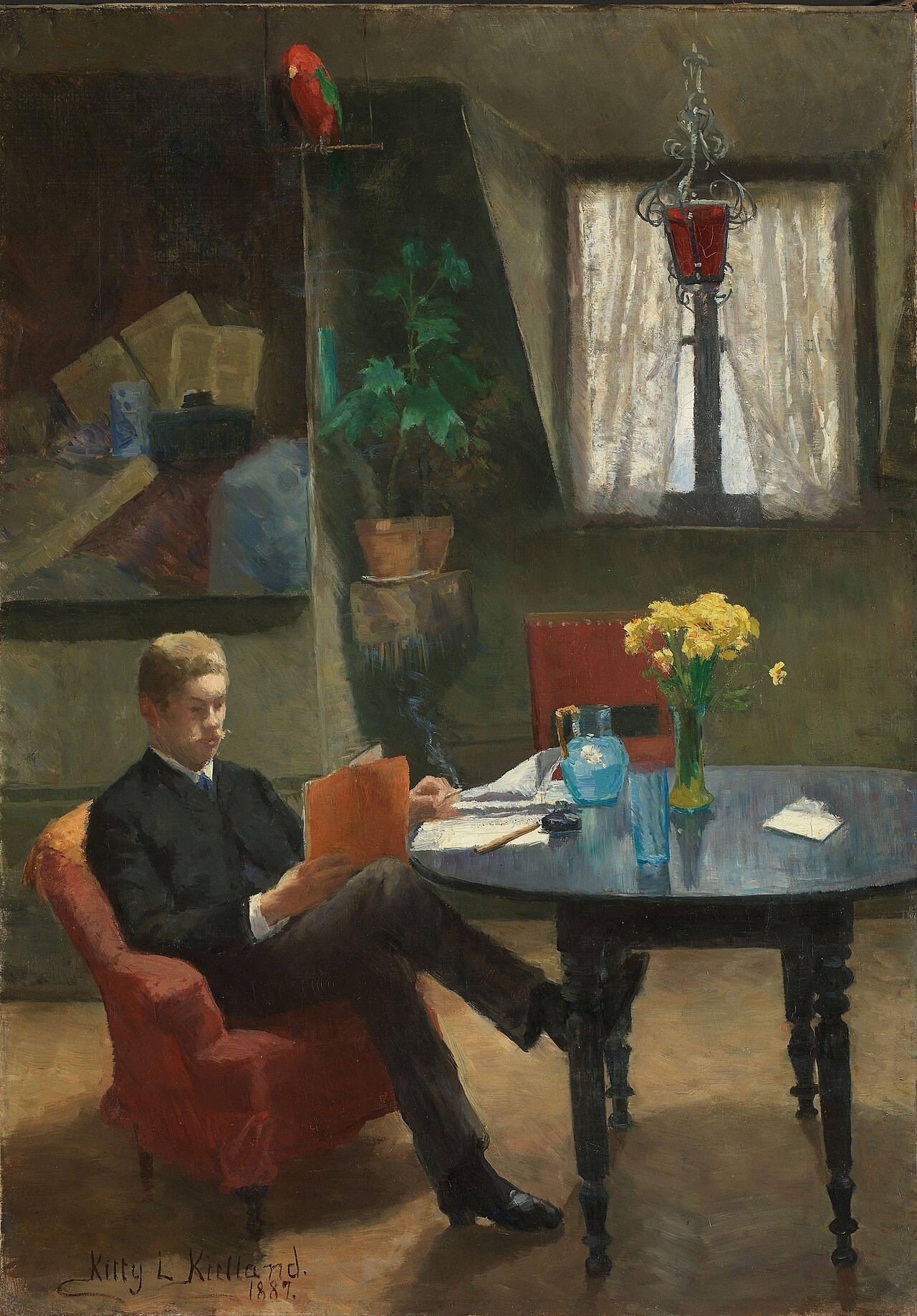 Arne Garborg visiting the Artist's Studio in Paris by Kitty Lange Kielland
