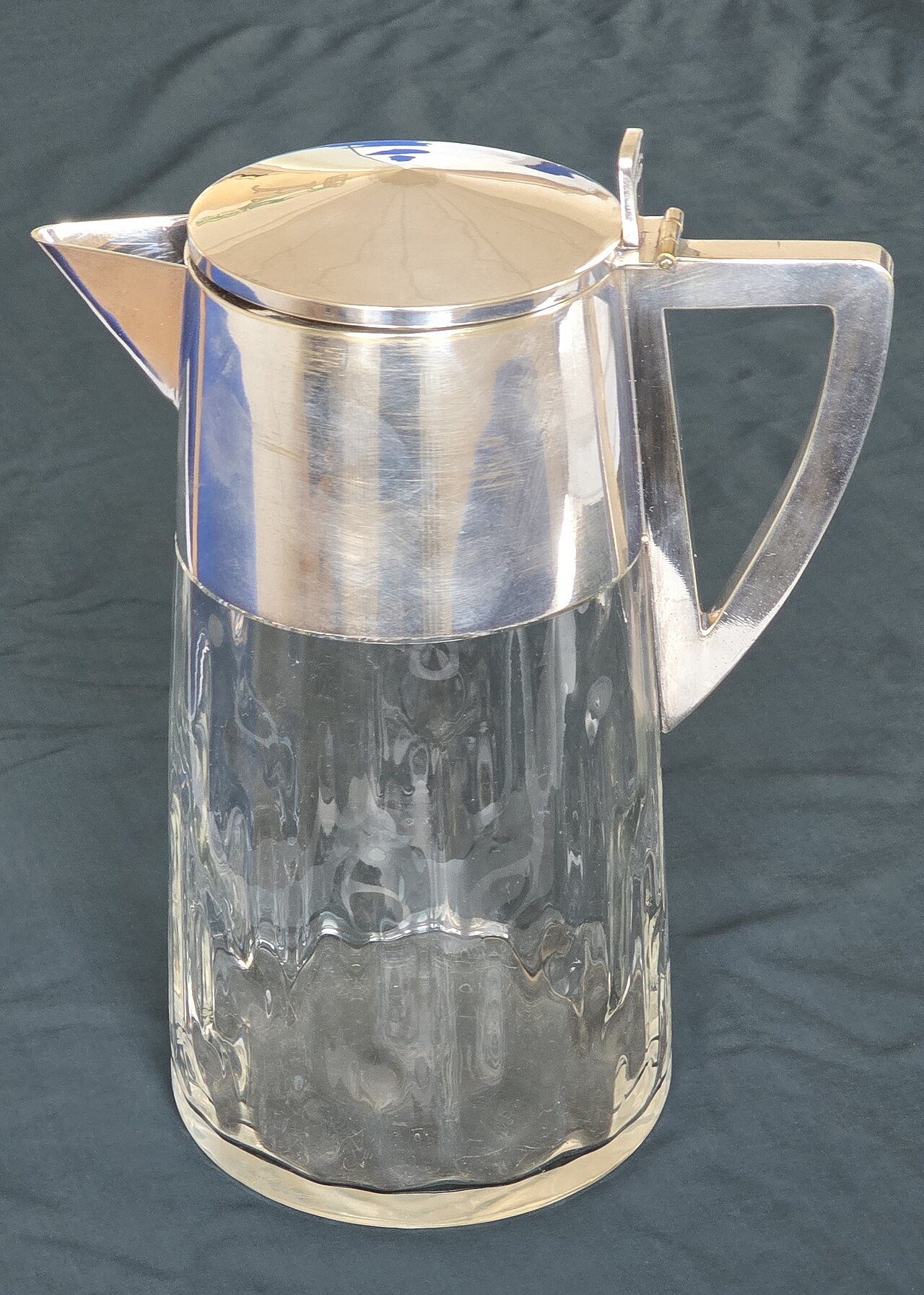 Crystal glass jug for Alex. Herzfeld in Hanover by Koloman Moser