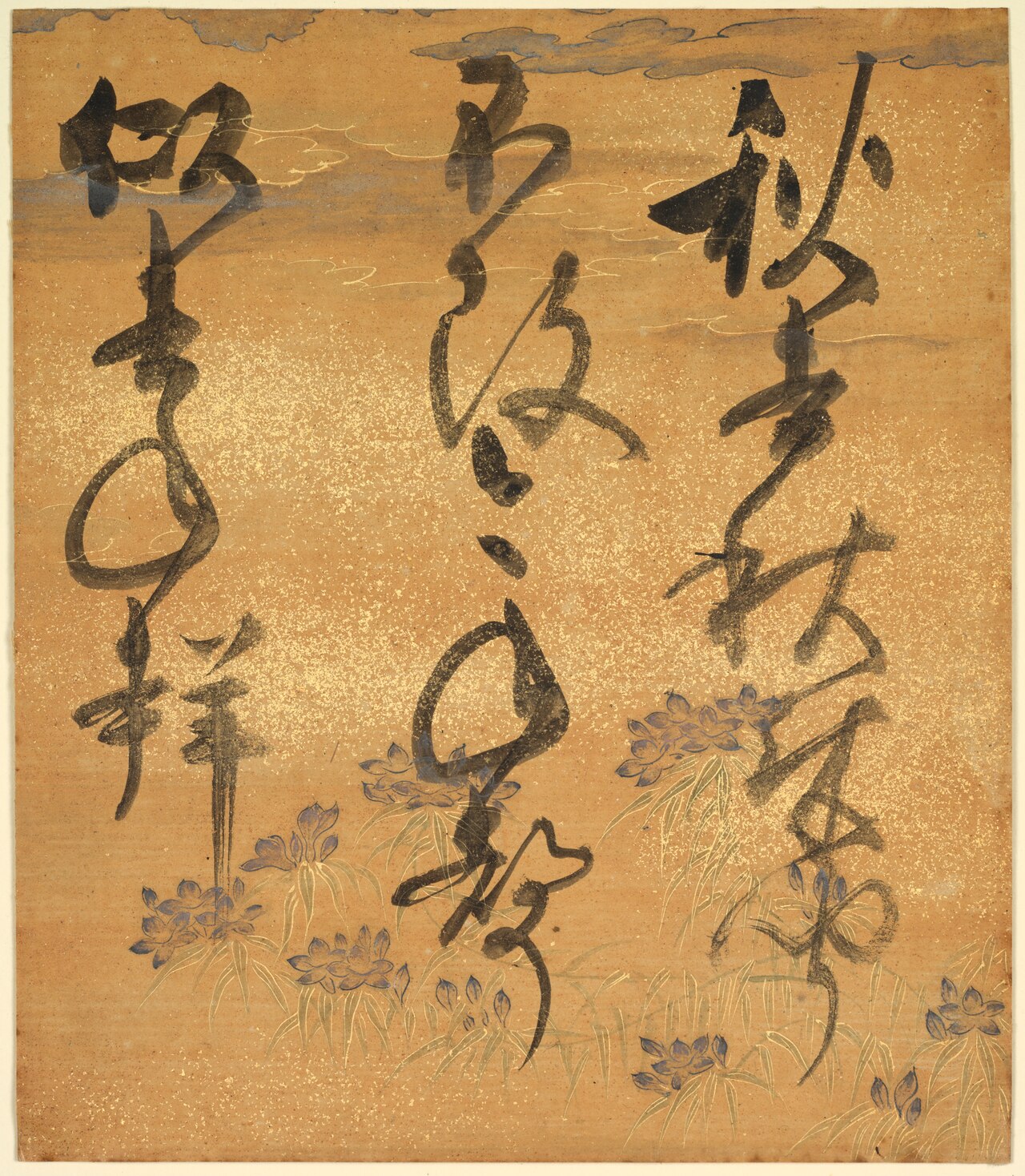 Portion of a Poetry Anthology: Cicada, from "Shinsen Roeishu" by Konoe Nobutada