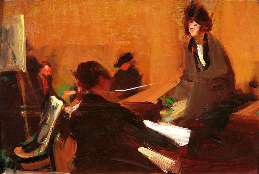 The Evening in the studio. by Konrad Krzyżanowski