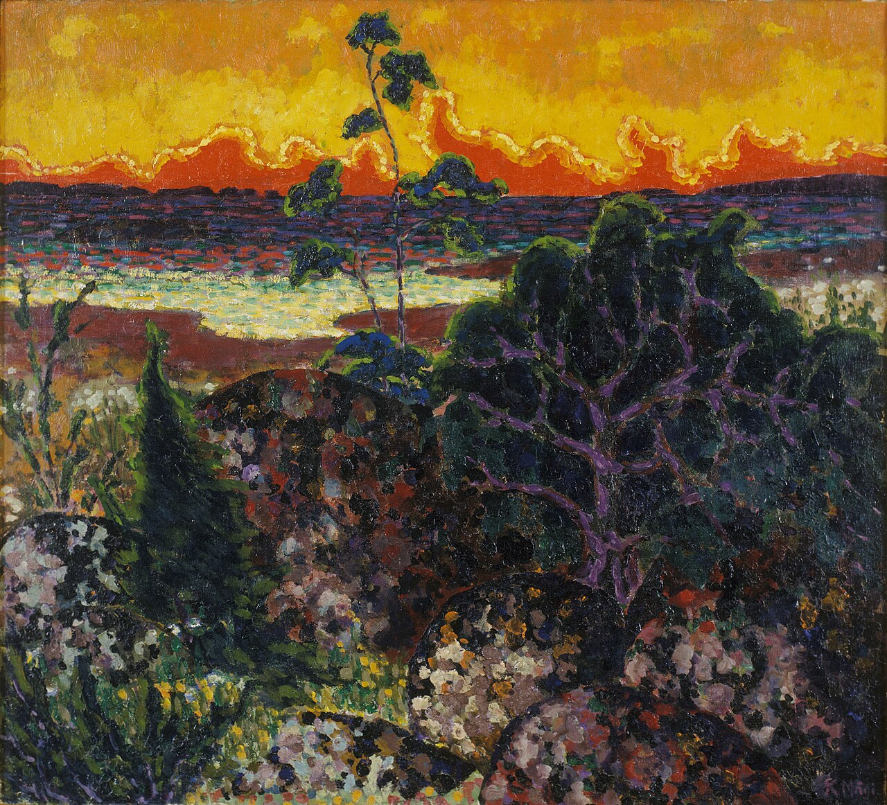 Landscape with a red cloud by Konrad Mägi