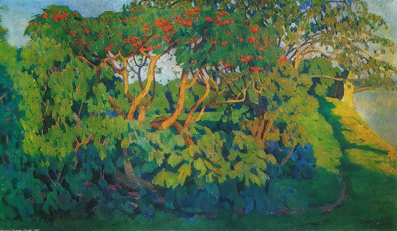 The elderberry bush. Pskov by Konstantin Yuon